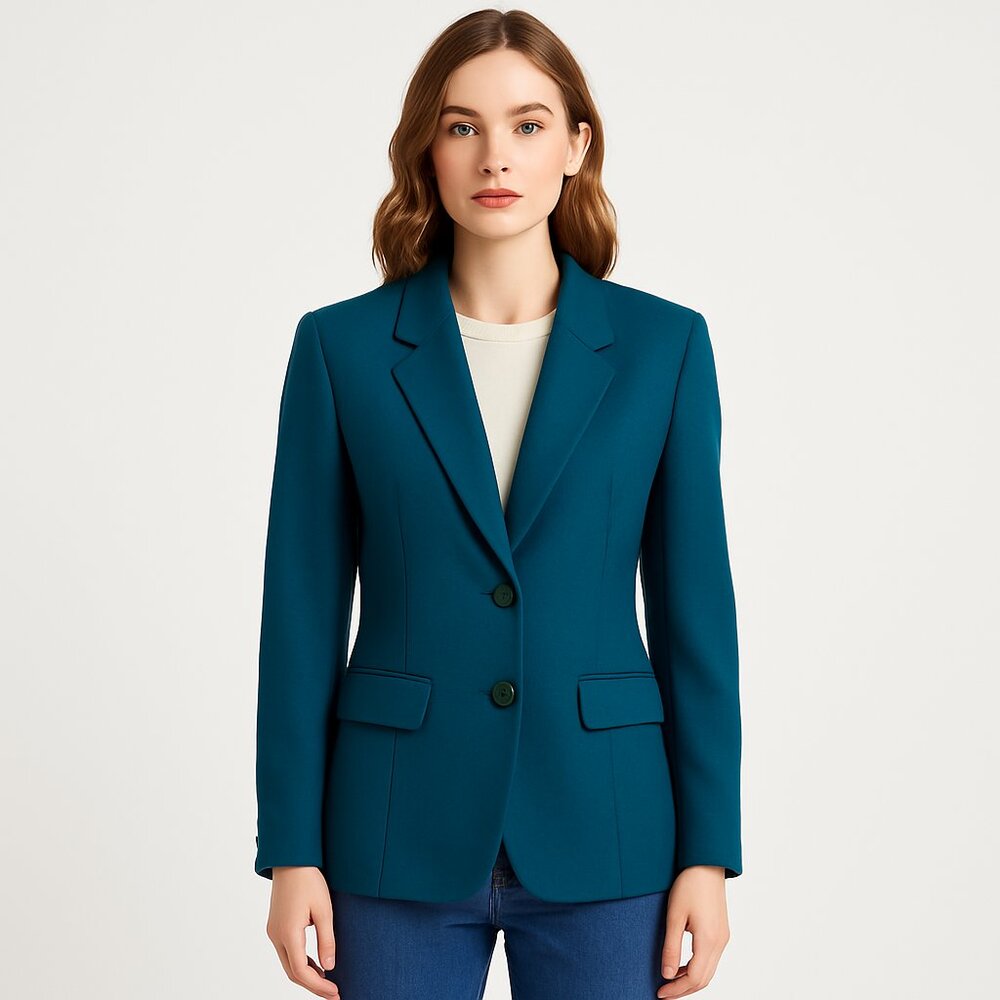 Pendleton wool blazer tailored two button teal bl… - image 1